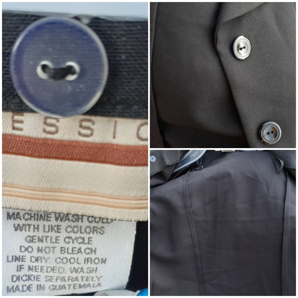 Womens vintage Sz 11/12 Black Expressions Blazer Cropped button up Jacket - Picture 2 of 4